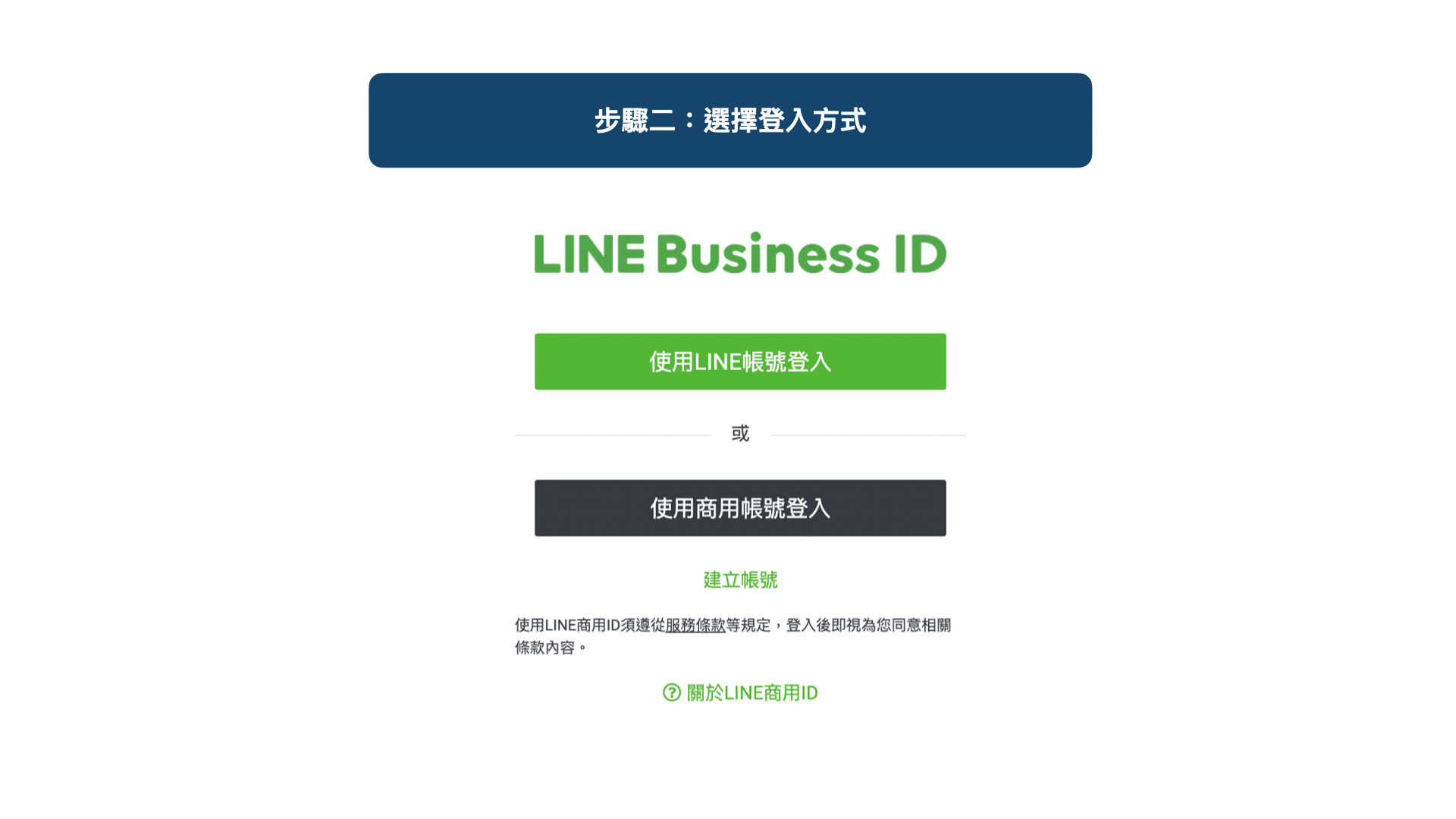 LINE 官方帳號申請步驟