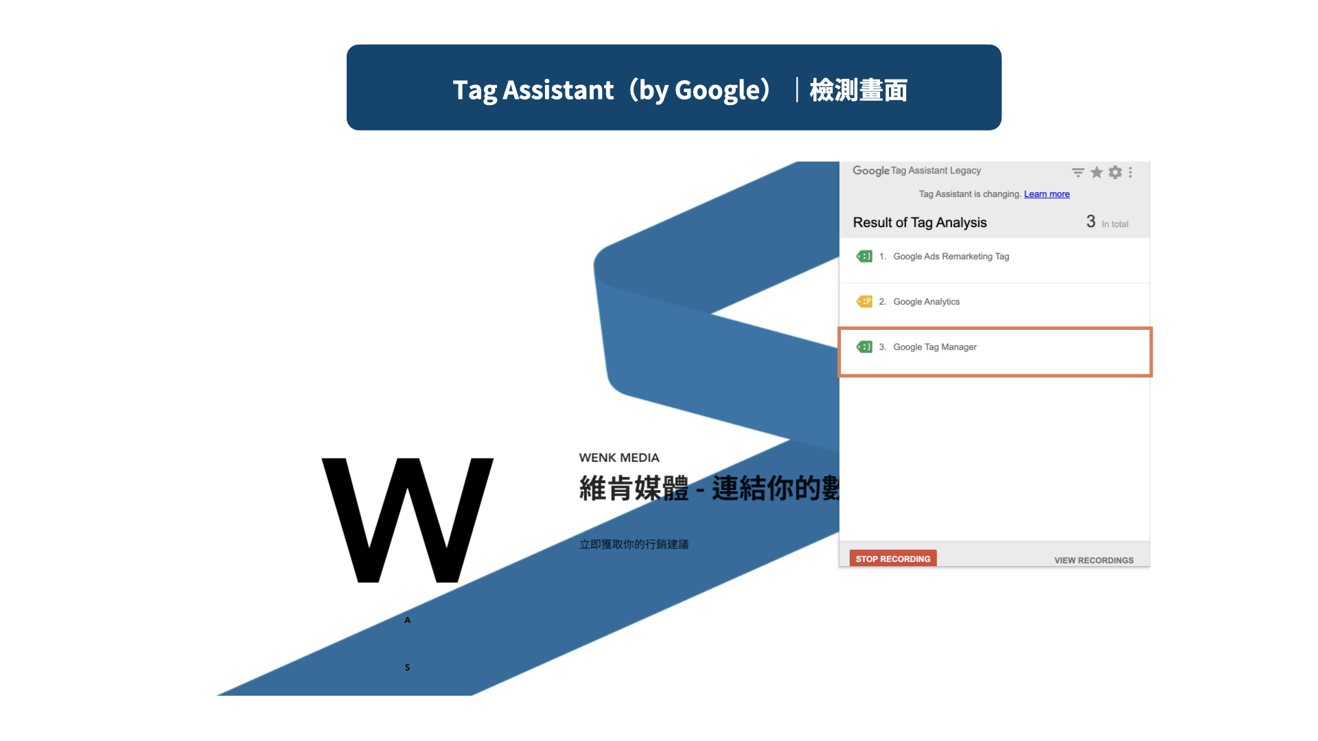 Tag Assistant (by Google)  檢測畫面