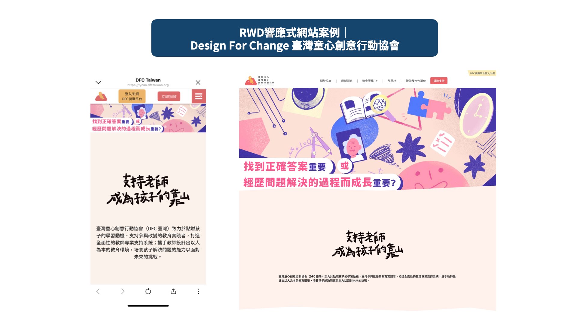 RWD 響應式網站案例｜Design For Change 臺灣童心創意行動協會